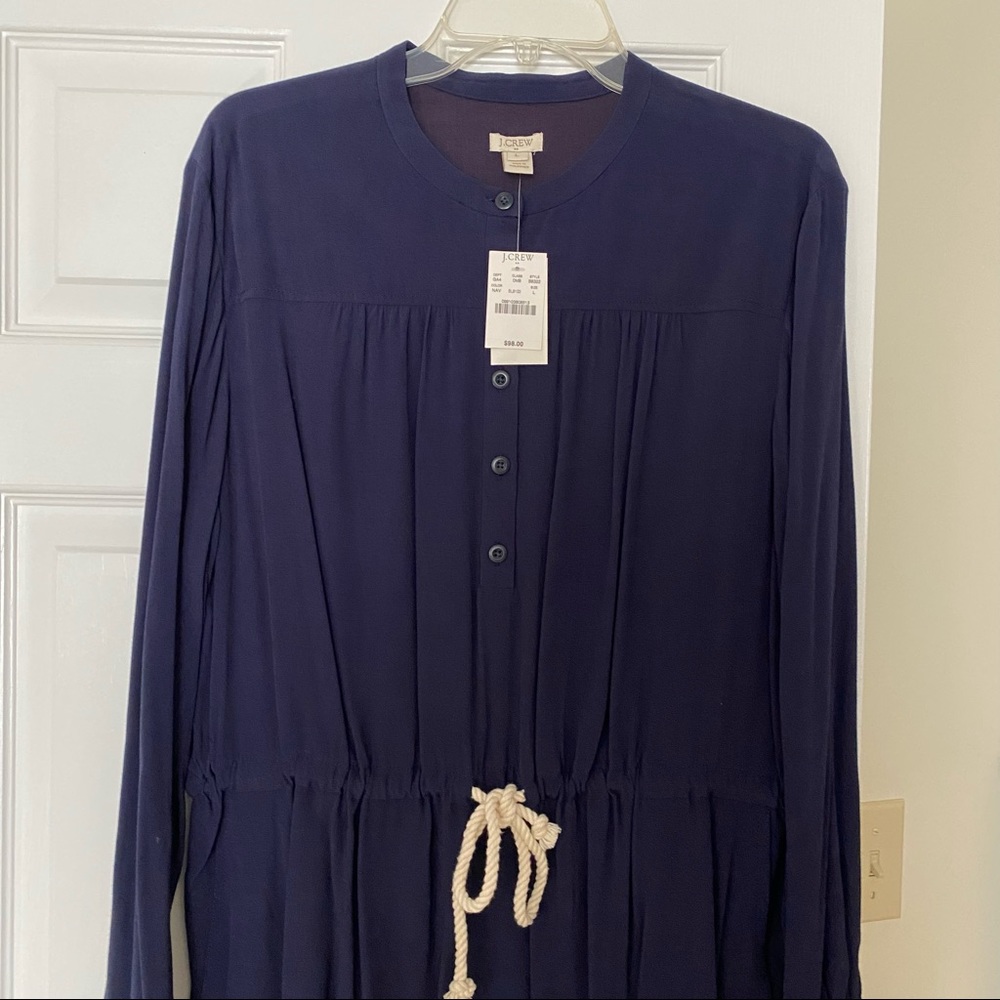 NWT JCrew Shirt Dress Navy Blue Large